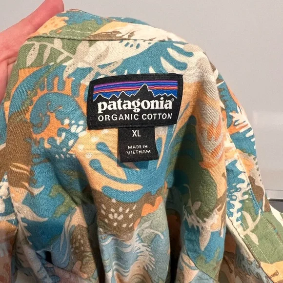 PATAGONIA Steersman Shirt Men XL Floral Button Down Hawaiian Organic Cotton - Picture 6 of 6